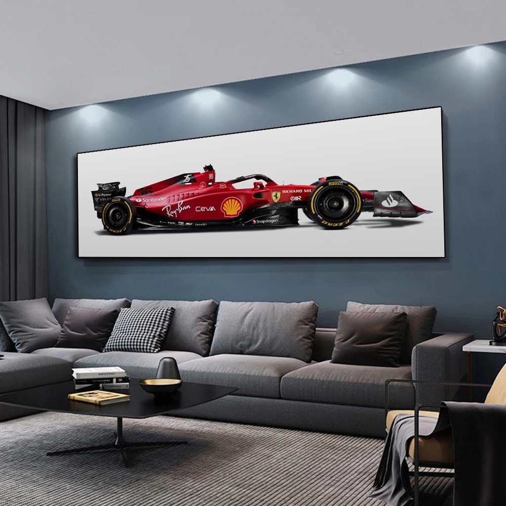 Super Formula F1-75 Sainz Racing Canvas Painting Leclerc Race Car Poster Print Red Team Supercar Club Wall Art Room Home Decor