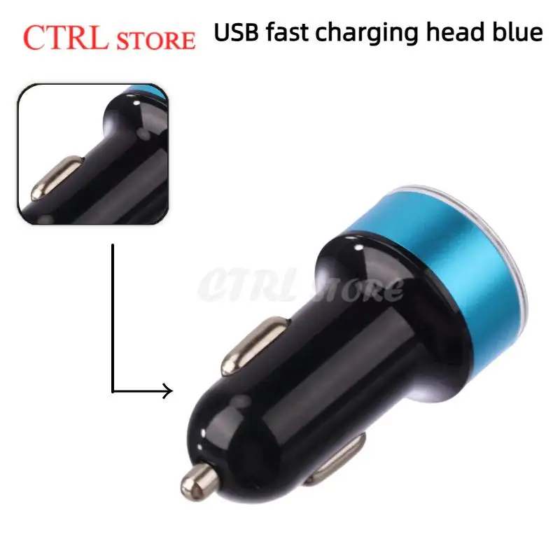 3.1A Dual USB 2-Port Car Charger Adapter with LCD Display Voltmeter, Compatible with 12-24V Cigarette Lighter Sockets