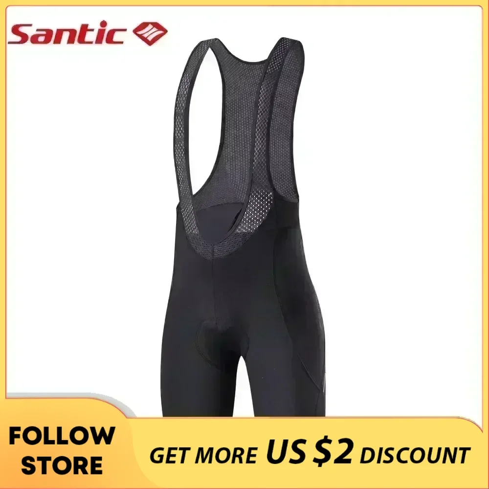 Santic Cycling Bibs Shorts Mountain Bike Breathable Men\'s Padded Bike Tights Triathlon Man Pro Lycra Bicycle Shorts Under Wear