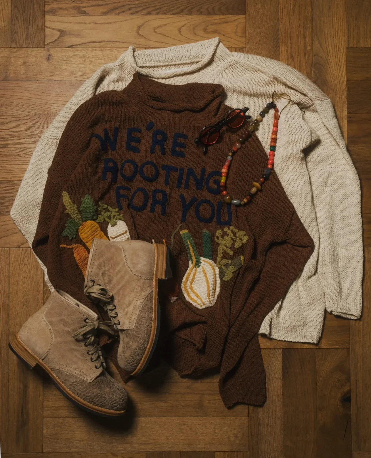 2026 Story Mfg Men's and Women's Same Brown Twinsun Rollneck Knitted Sweater SAW for men