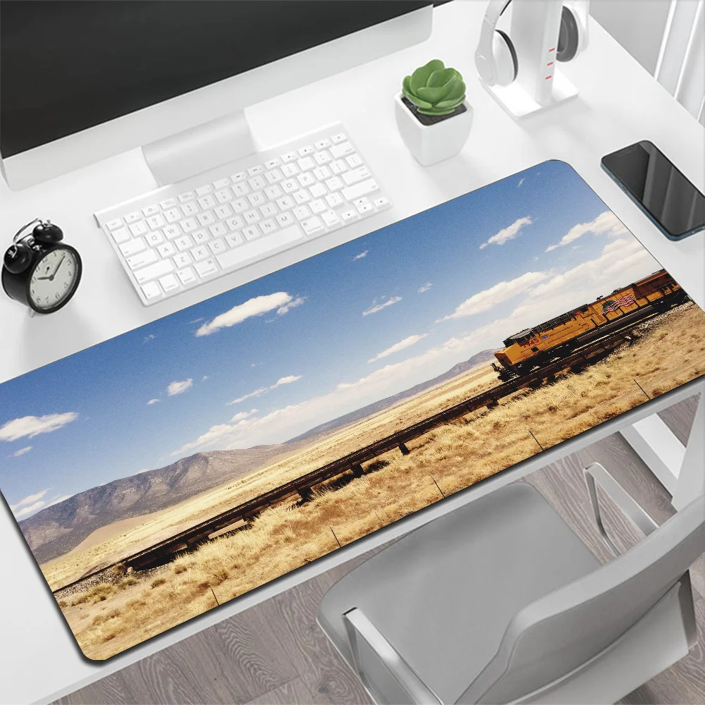 Retro Train Large Mouse Pad Gaming Mouse Pad PC Gamer Computer Mouse Mat Big Mousepad XXL Carpet Keyboard Desk Mat Mause Pad