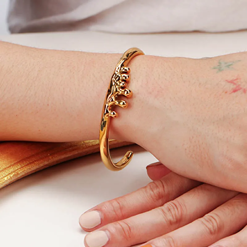 Pulseras Dripping Liquid Cuff Bracelet For Women's 18K Gold Plated Fashion Hight Street Cocktail Jewelry Party Dropshippping