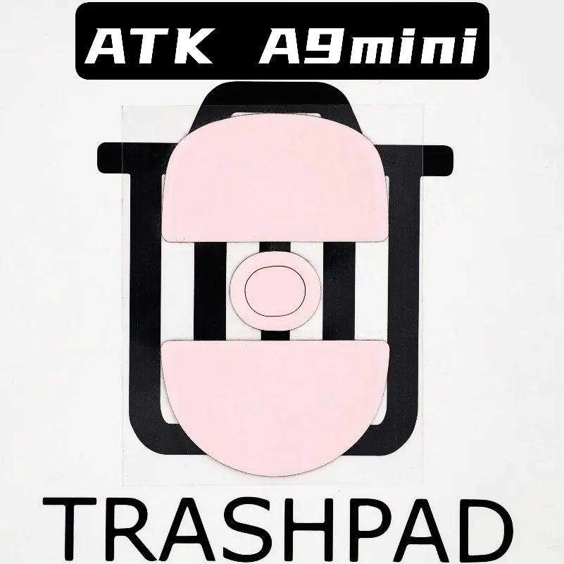 1 Set TRASHPAD PTFE Mouse Skates Feet For ATK A9 mini ICE Speed Red Control Brake Mice Glides 0.8mm Anti-sag Design