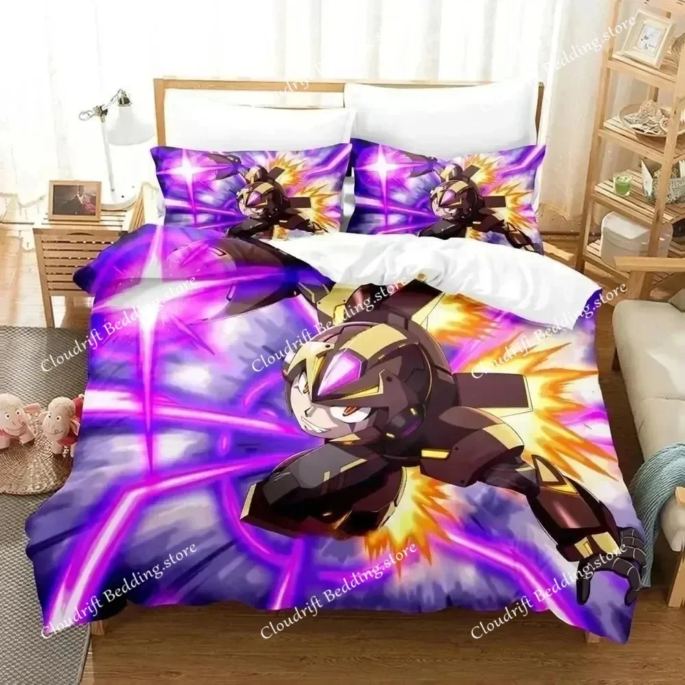 

Mega Man X DiVE Bedding Set Single Twin Full Queen King Size Bed Set Adult Boys Bedroom Duvet Cover Sets 3D Anime Bed Sheet Set