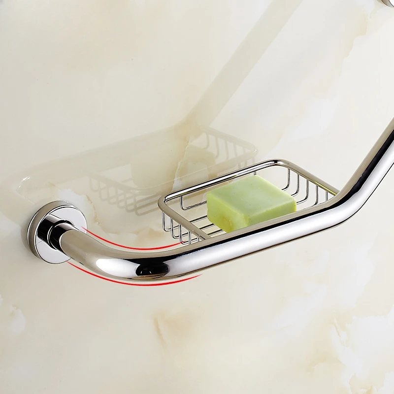 304 Stainless Steel Bathroom Grab Bar Soap Holder Bathtub Arm Safety Handle Bath Shower Tub Anti Slip Handrail Grip for Elderly