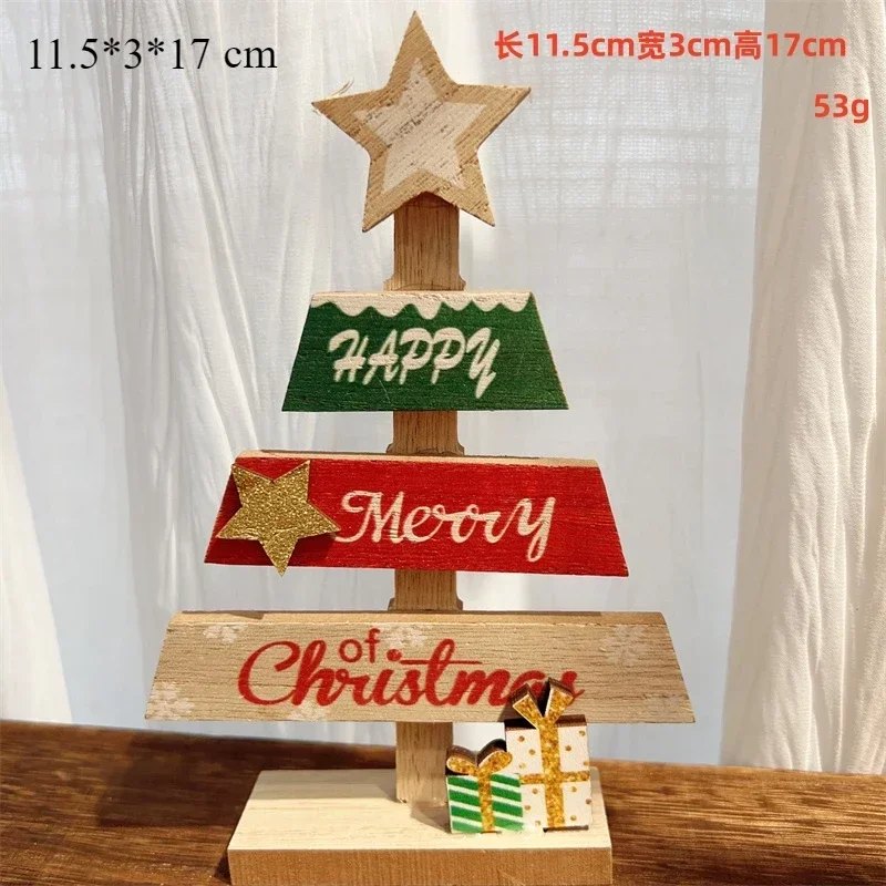 2024 new Christmas creative wooden road sign ornament round bottom Christmas tree decoration window desktop decoration props