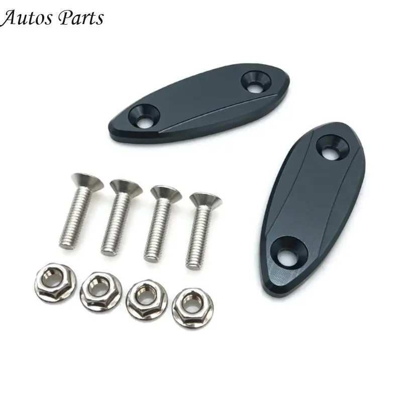 

57BA Motorcycles Rearview Mirror Block Off Base Plates Mount for ZX25R ZX6R Modified