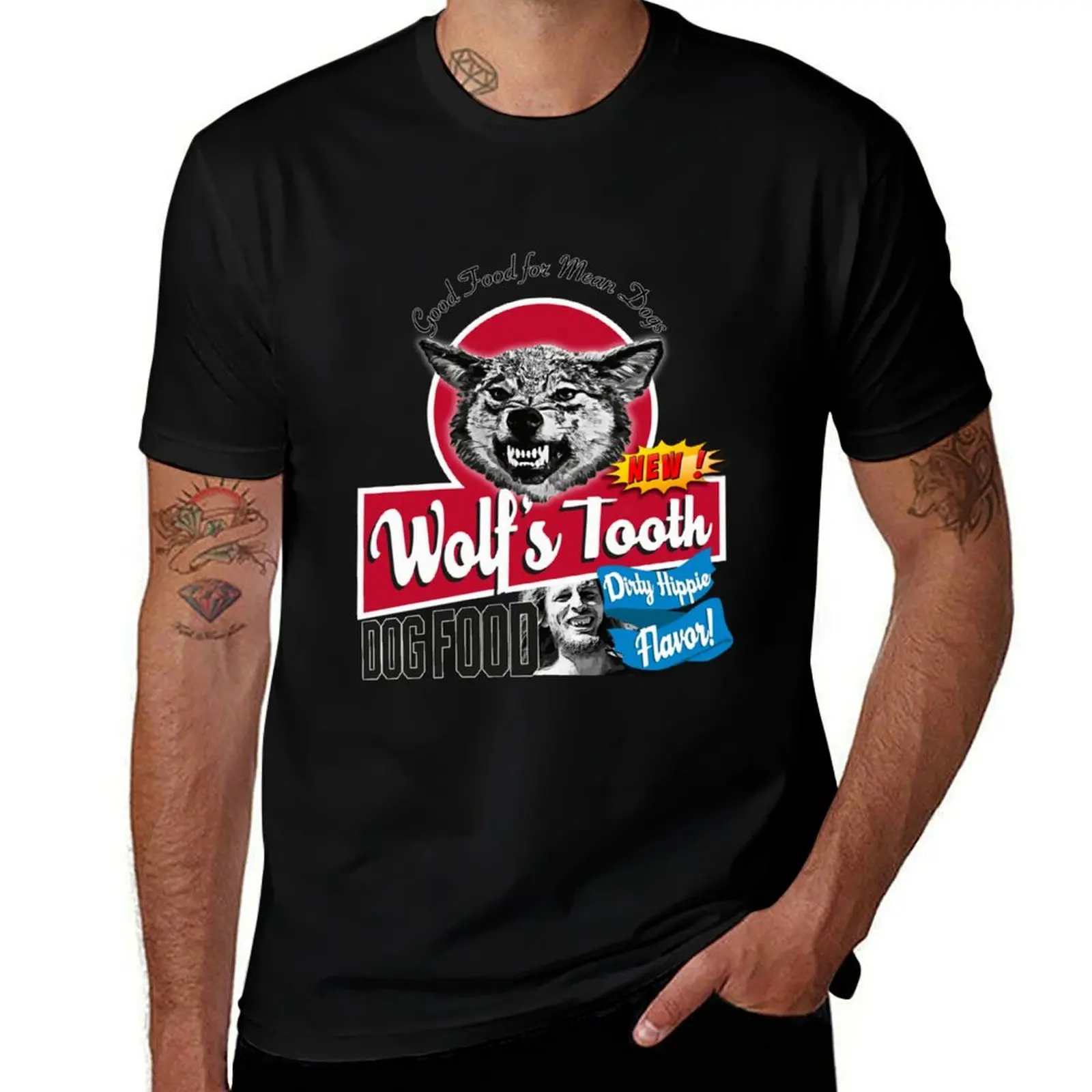 Wolfs Tooth Dog Food Dirty Hippie Flavor T-Shirt Regular Fit Plain Tee Shirt T-Shirt