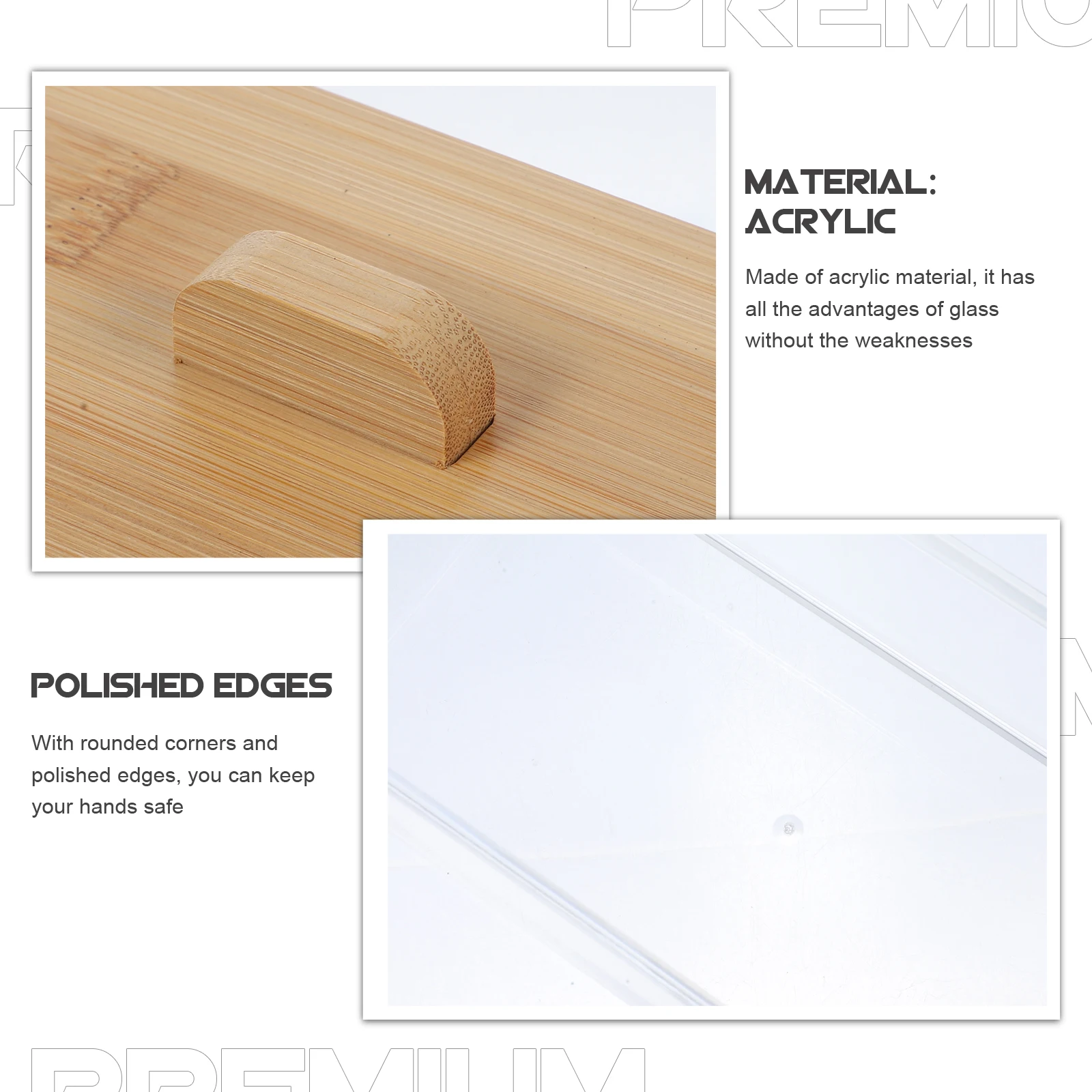 

Acrylic Tissue Box Bamboo Lid Transparent For Home Bathroom Living Room Napkin Holder Storage Case Multi-Function Desktop