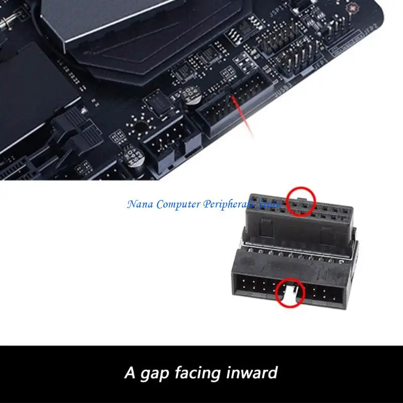 F68C USB3.0 90 Degree Computer Motherboards Header Adapters For Space Saving Design Stable Connection