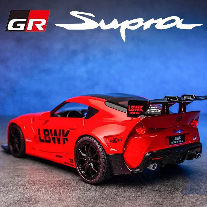 

1:32 GR Supra GT4 Alloy Modified Sports Car Model Diecast Metal Track Raing Car Vehicles Model Sound and Light Children Toy Gift