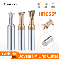 Tooleye Carbide Dovetail Milling Cutter 45 60 75° CNC Tools Metal Machining Tungsten Steel End Mills Chamfer Milling Cutters