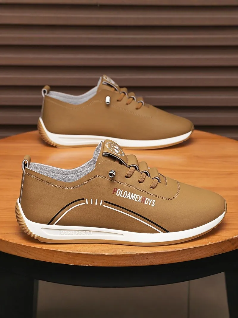 

Men's 2026 New Summer Slip-On Casual Soft Bottom Driving Shoes Sporty Versatile Low Top Fashionable Flat Laced Leather Sneakers