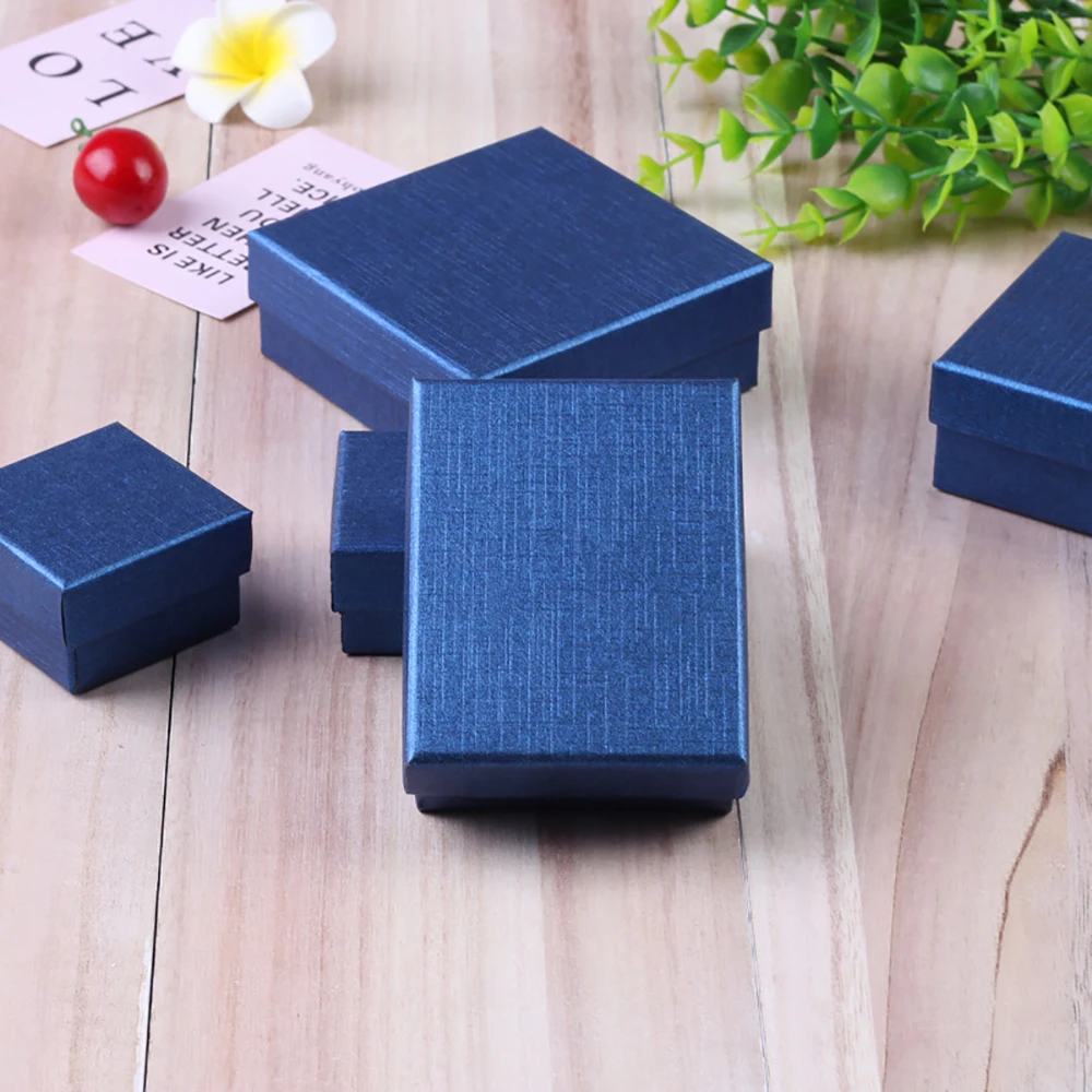 20pcs Jewelry Gift Boxes5X8X3CM Paper Packaging Travel Organizer With Black Sponge Inside For Earrings Necklace Earring Bulk Box