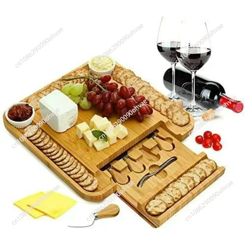 Cheese board set, Western cuisine tableware, pastries, plates, fruit snacks, plates, steak tableware, bamboo