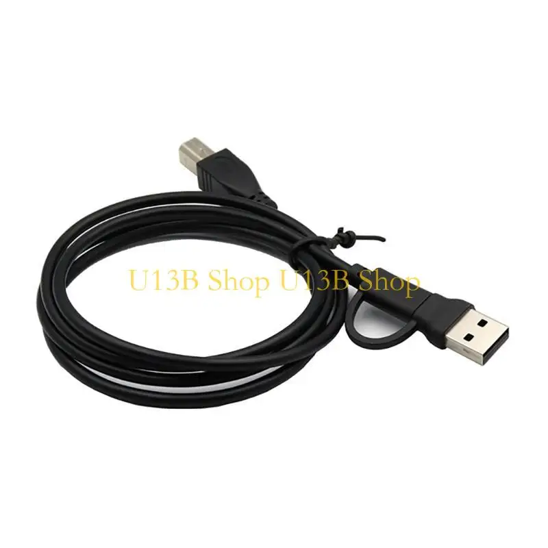 U13B Universal USB +TYPE C Male to USB Type B Male Cable For Phone Printer Scanner