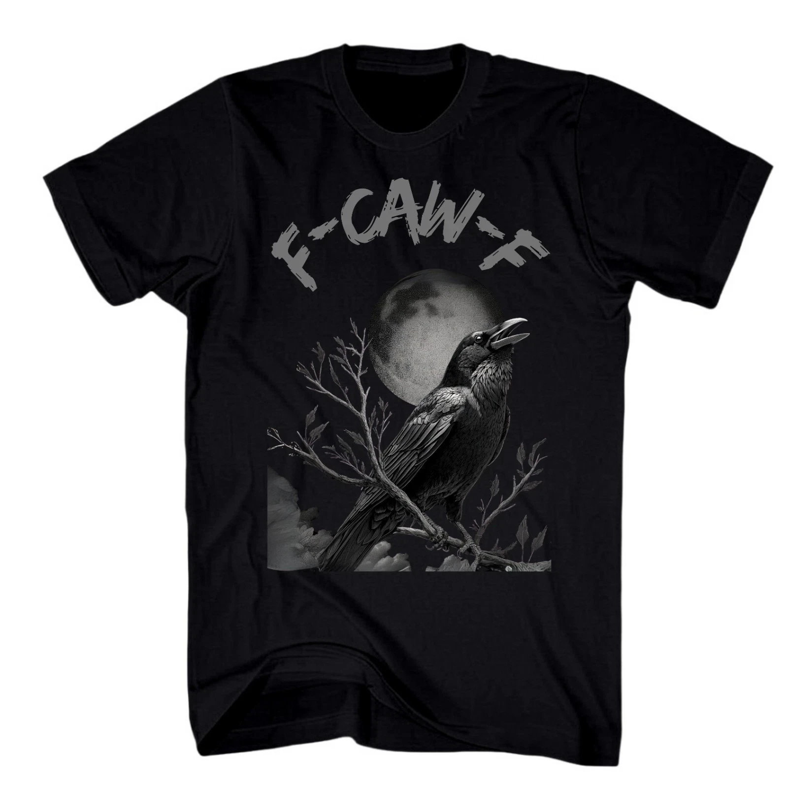 Camisa Black Crow F-Caw-F, camiseta novedosa Blackbird, Fcawf Fun Moon, ropa de hombre suave y cómoda y transpirable