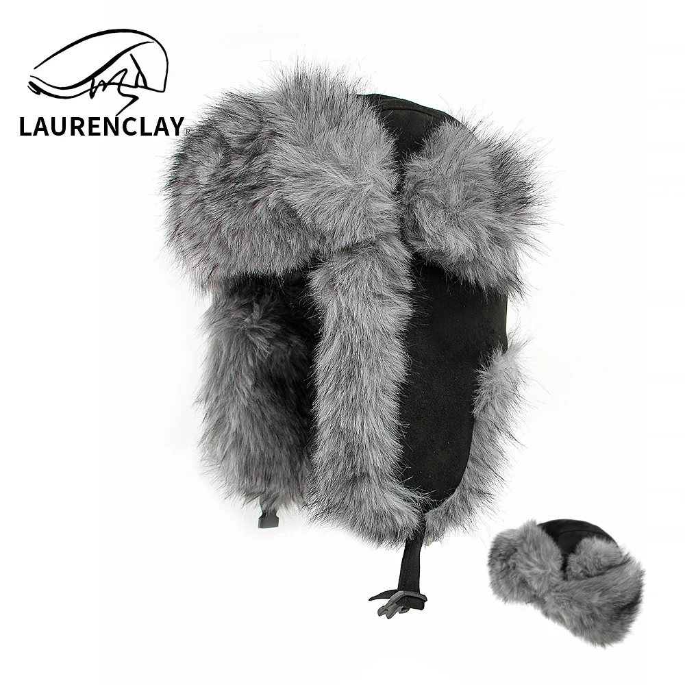 

Northeast Hat Men's Thickened Suede Lei Feng Hat Outdoor Cycling Windproof Cold-proof Faux Rabbit Fur Warm Winter Hat Women