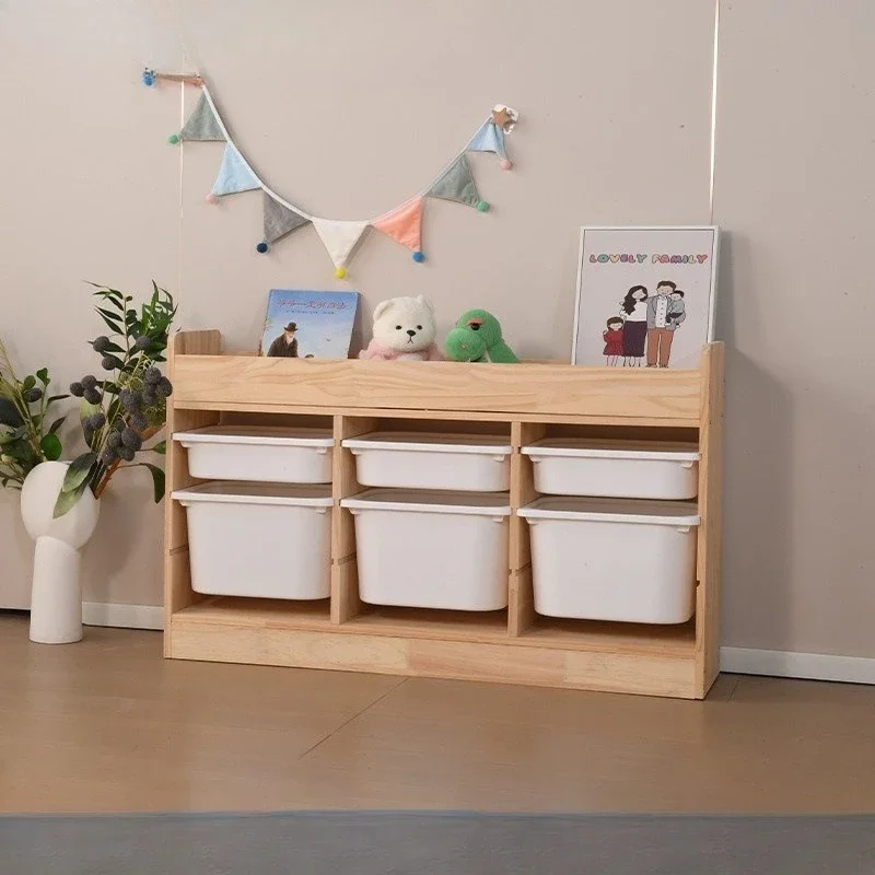Children's toy storage cabinet combination Living room reading area against the wall Baby toy storage rack Large capacity solid