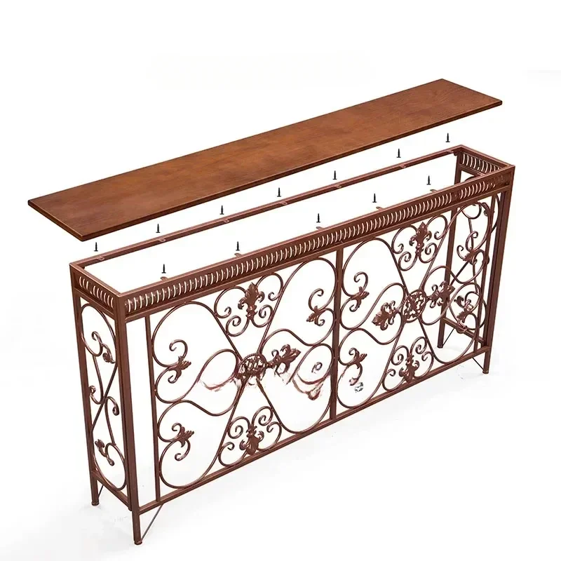 Premium American Wrought Iron Console Table Living Room Furniture Console Tables Retro Creative Home Corridor