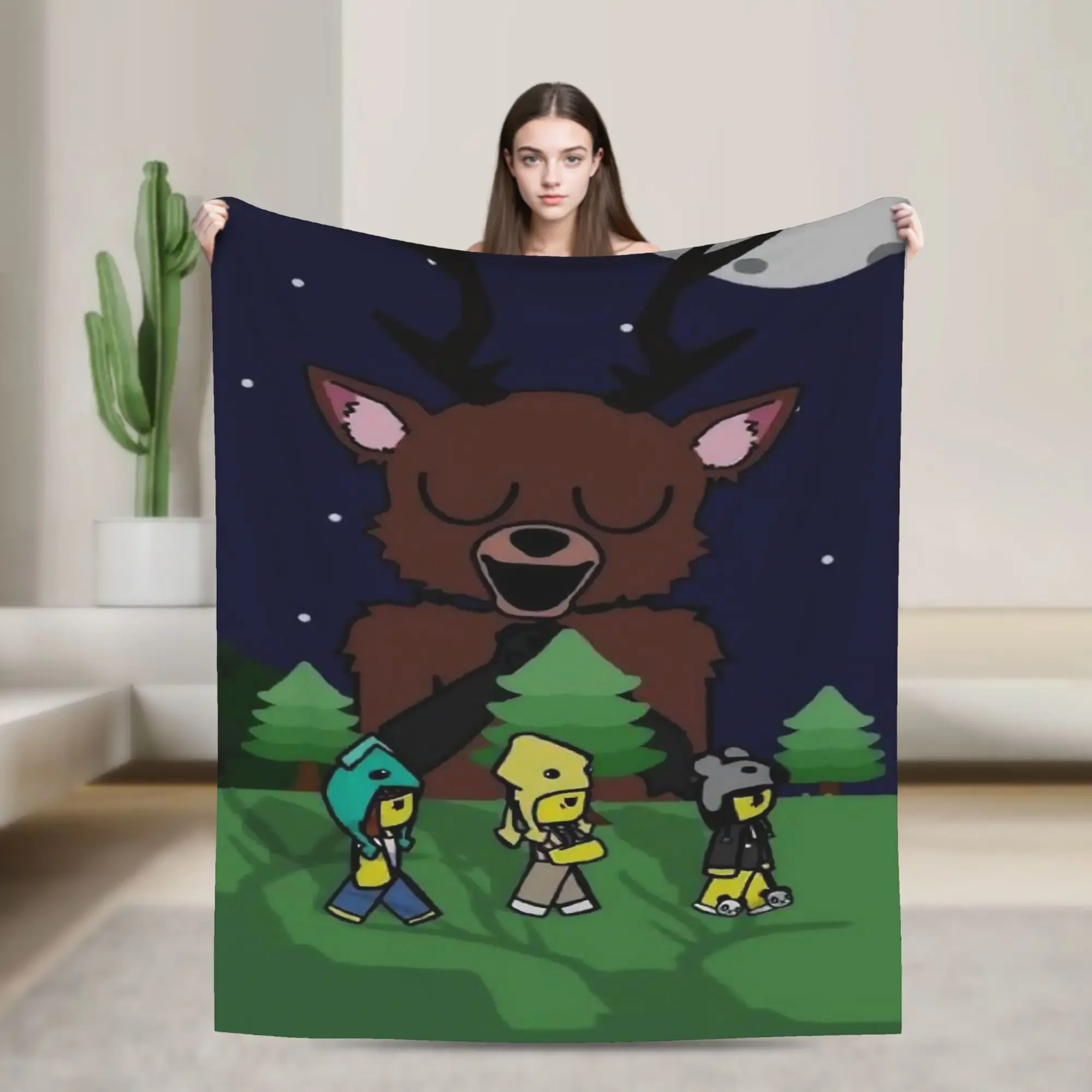 Horror 99 Nights in the Forest The Deer Blankets Flannel Awesome Warm Throw Blankets for Bedding Lounge Autumn/Winter
