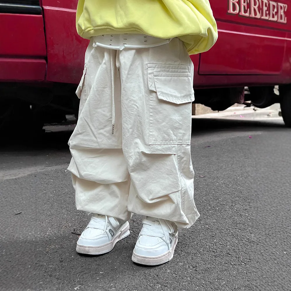 

2025 Spring Autumn New Korean Edition Boys' Work Pants Versatile Fashion Pants Children's Leg Tight Casual Baby