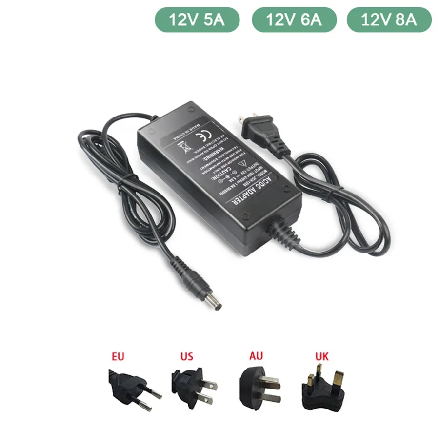 12V 3A 5A zasilacz do taśmy Led 220V do 12V transformator wyjściowy 1A 2A Adapter 4A 6A 12V Eliminator prądu 8A ładowarka