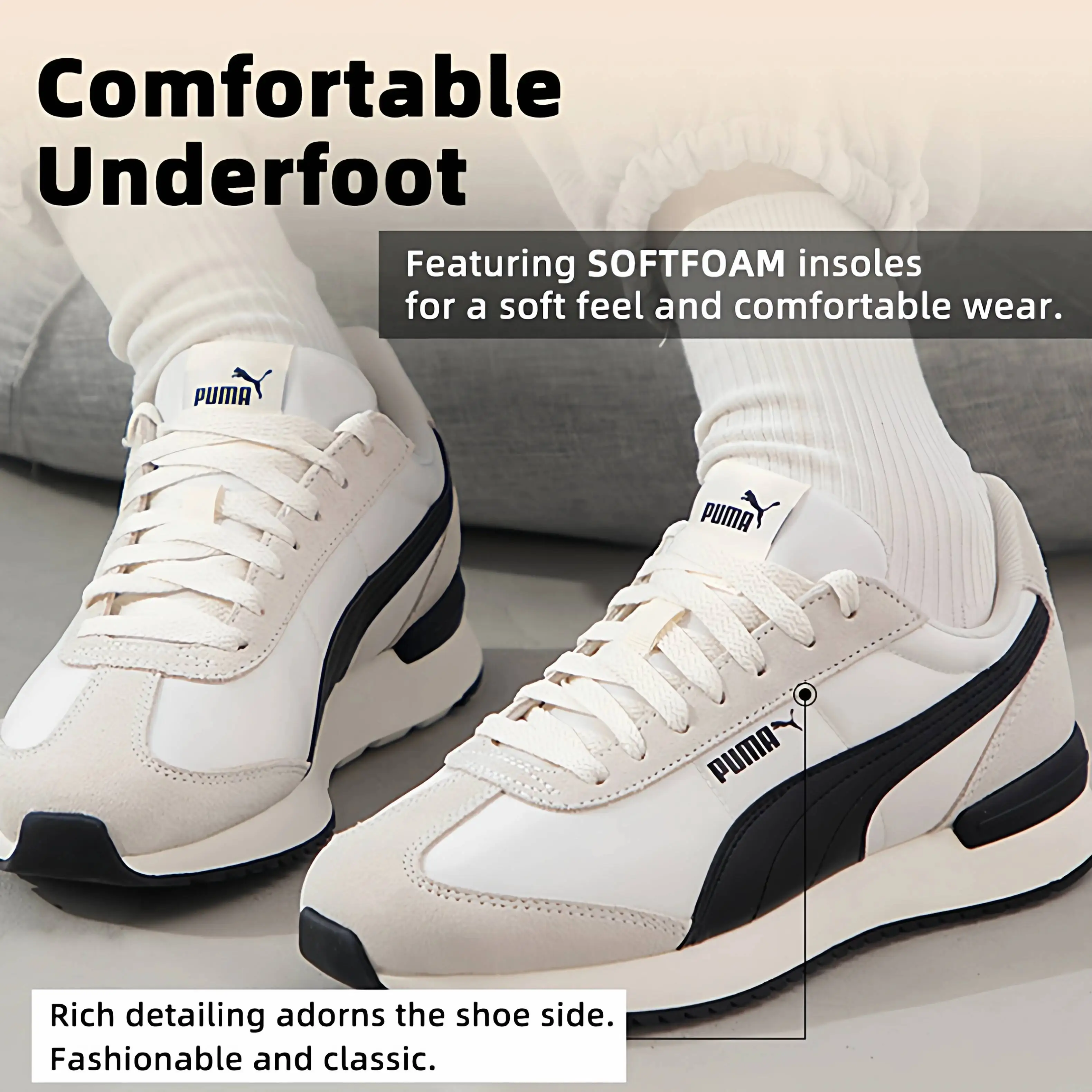New Puma Men's And Women's Running R78 Series Retro Casual Lightweight Comfortable Breathable Sports Shoes 399250-01
