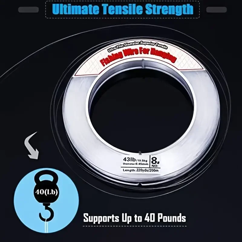 

1pc T400 Fishing Line, 200m/220yds Nylon Line, Outdoor Fishing Accessories