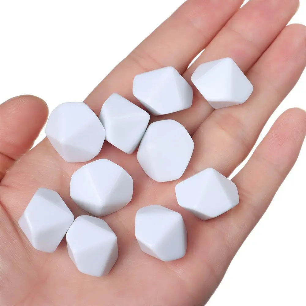 10 Pcs/lot  White Blank  Dice  10 Sided Dice Funny Game Accessory