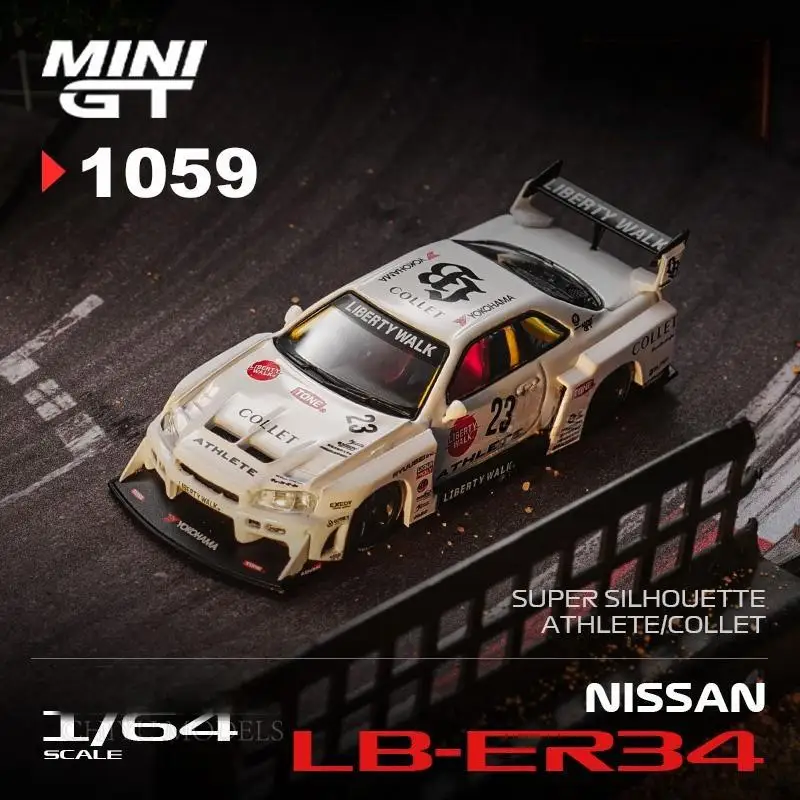 

MINIGT 1/64 Nissan LB-ER34 Super Silhouette ATHLETE/COLLET MGT01059-CH автомобиль из сплава, литая под давлением металлическая модель, детские игрушки для мальчиков