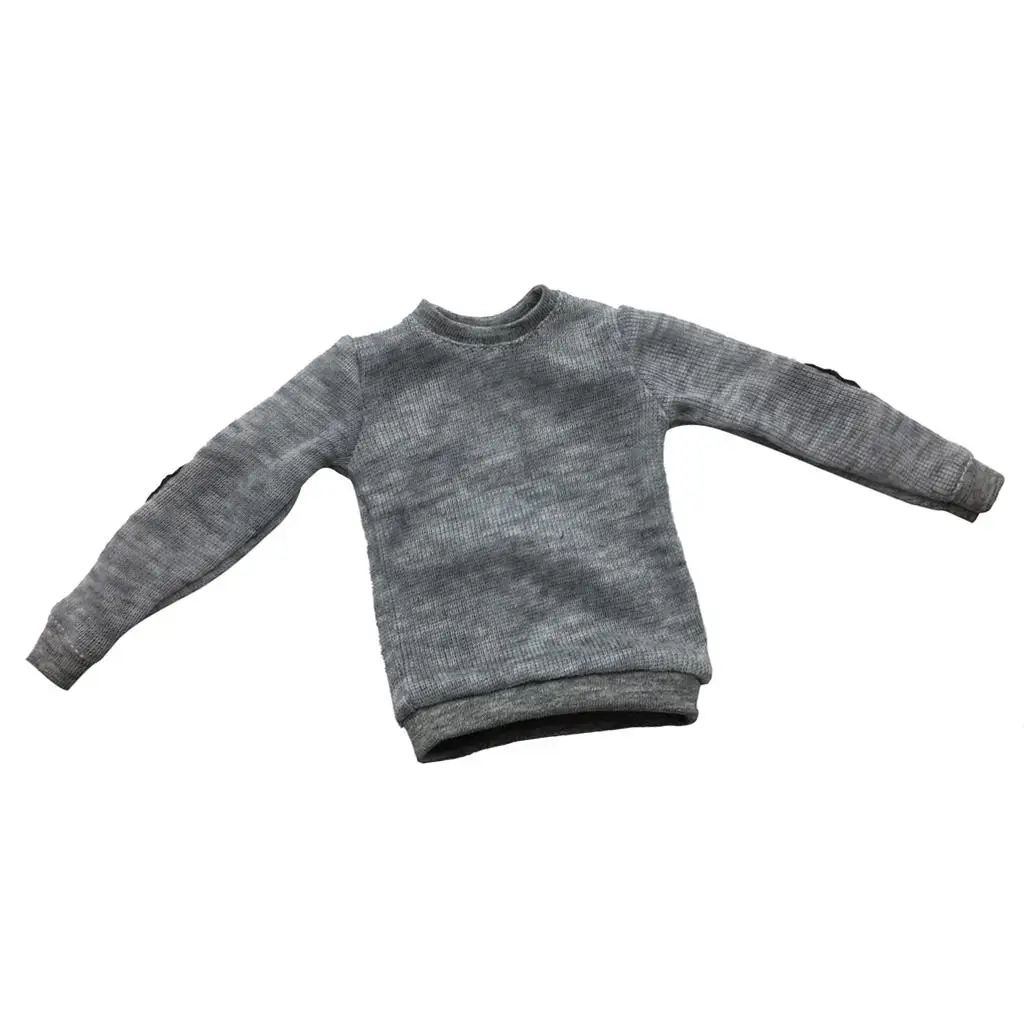 1/6 メンズ T シャツ ニット生地アパレル長袖トップ男性アクションフィギュア用に適しています