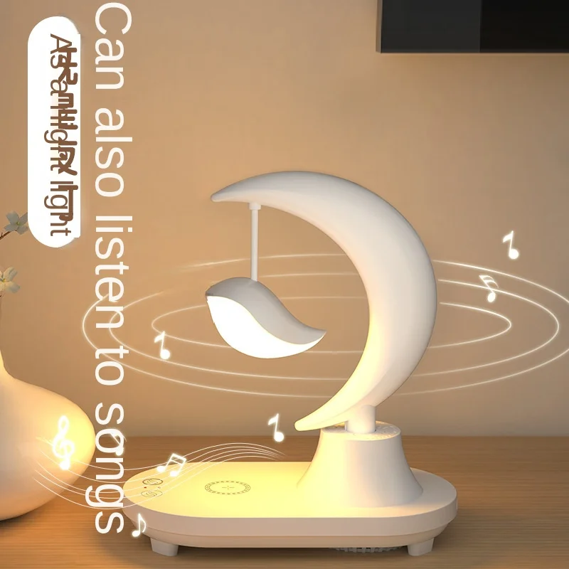 Bluetooth Speaker LED Colorful Atmosphere of the Head of the Bed, Small Night Lamp, Wireless Charging, Creative Birthday Present