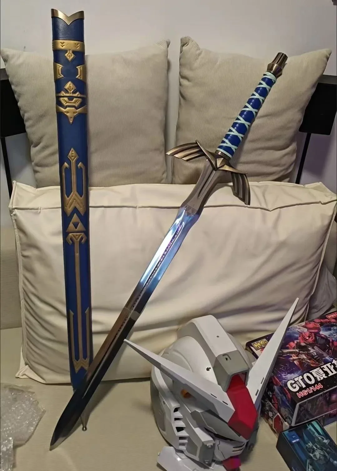 Cosplay 124cm Breath of The Wild Link Master Sword Hero Metal Swords Weapons Living Room Study Office Wall Hanging Decoration