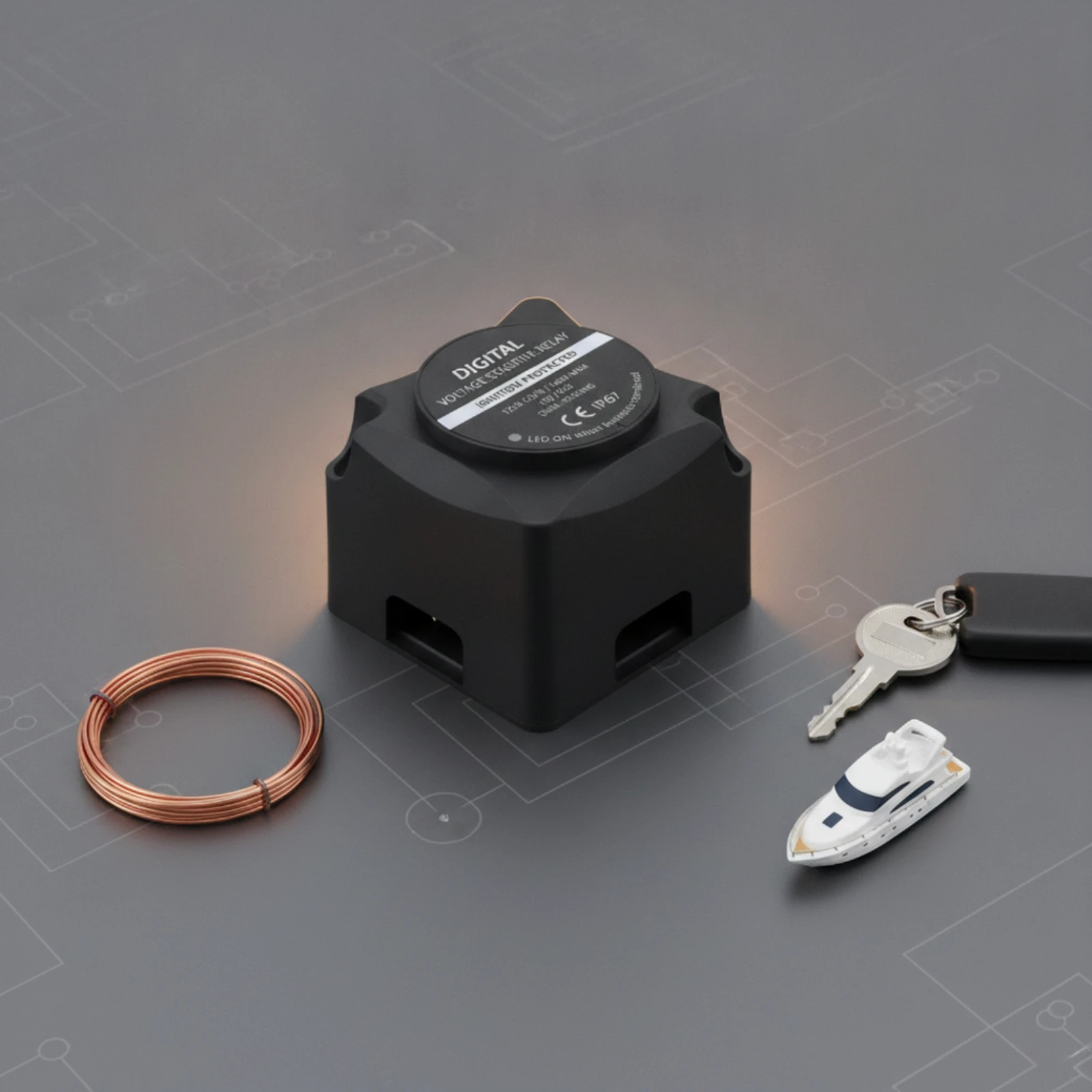 Voltage Sensitive Relay 12V 24V Dual Battery Isolator Relay with LED Indicator Digital Compact for RV, Boat