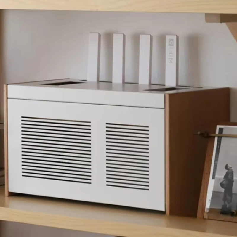 Management Concealer - Data Cable Storage Solution Living Room WiFi Stand Router Organizer Box Home Power Strip Cable