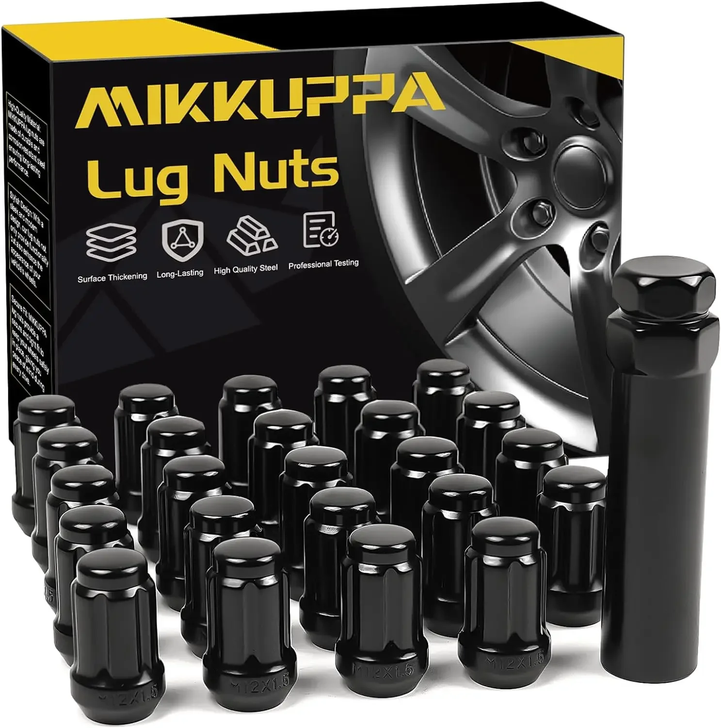 

MIKKUPPA 24pcs M12x1.5 Lug Nuts - Replacement for 1984-2013 Toyota 4Runner, 1995-2013 Tacoma, 2000-2006 Tundra Aftermarket Wheel