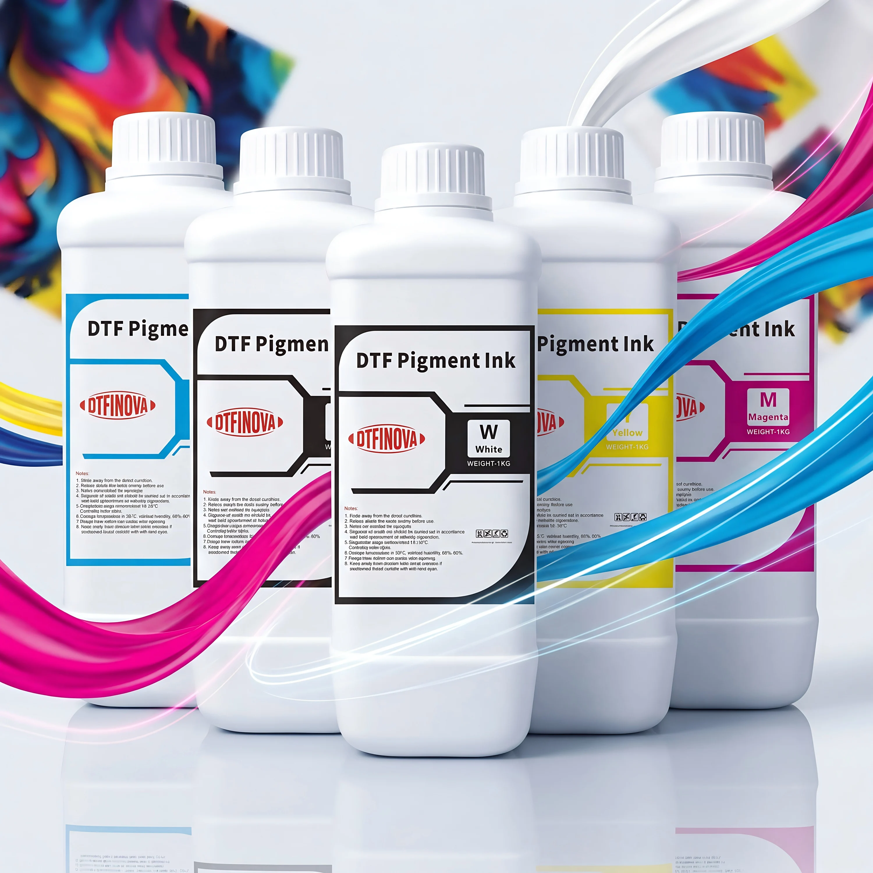 

DTFinova DTF INK 1000 ML Direct to Transfer Film Ink for Epson DTF Printer ink i3200 XP600 L1800 Printhead 1390 L805 DTF film