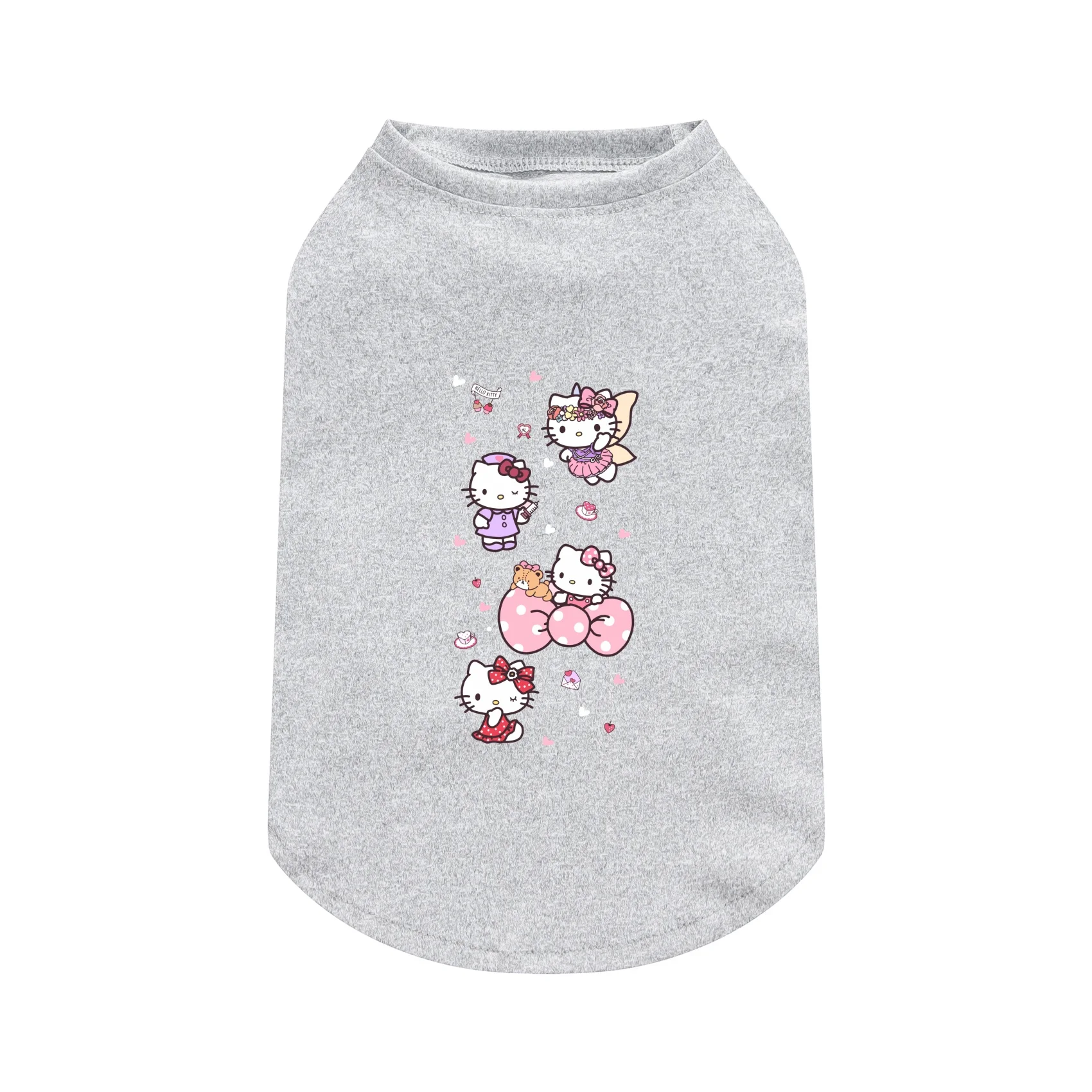 

Милая майка для питомцев с принтом Hello Kitty, мягкая и дышащая повседневная футболка с короткими рукавами для питомцев
