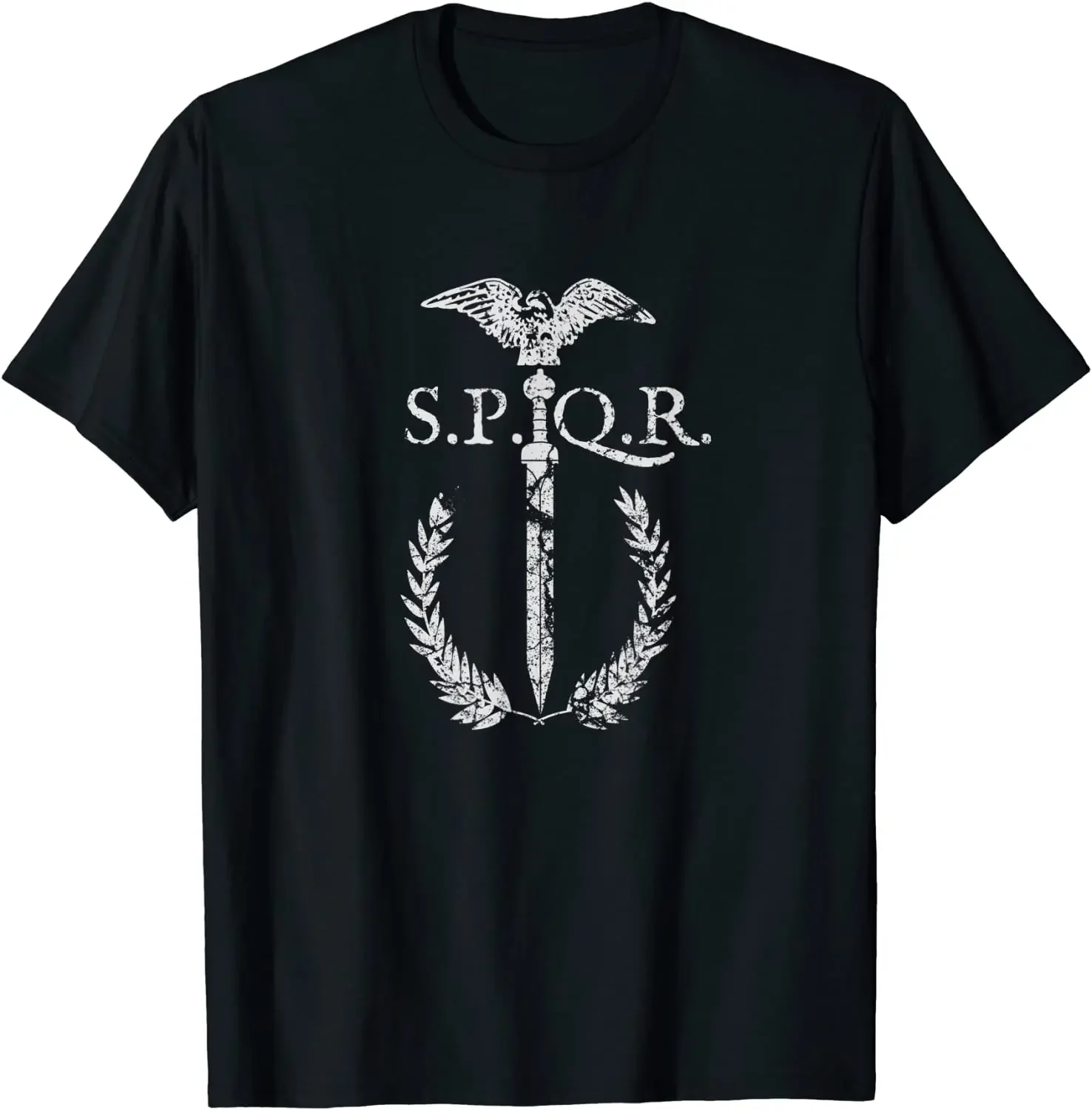 SPQR águila Gladius espada emblema del Imperio Romano hombres camiseta manga corta Casual 100% algodón cuello redondo camisetas de verano