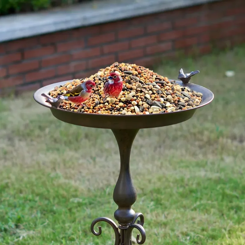 Dia 18 W28 H Large Metal Bird Bath with Stand Bird Baths for Outdoors
