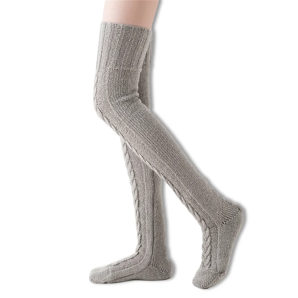 

1 Pair Stockings Solid Color Keen High Women Leg Warmers Accessories Beige