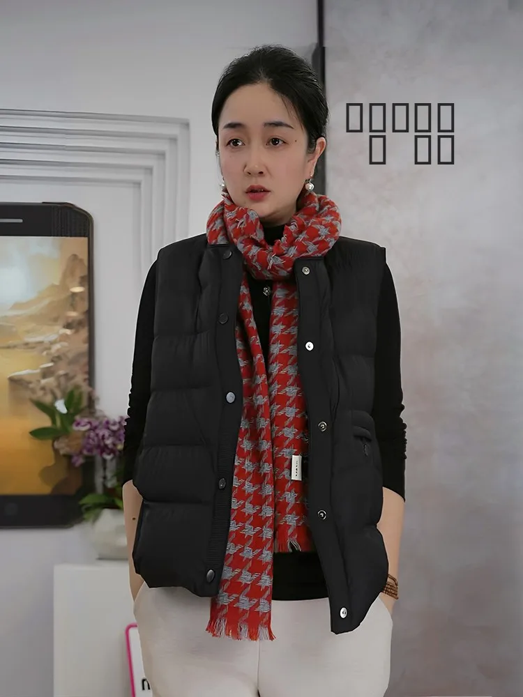 

Женский пуховый жилет свободного кроя, легкий, теплый, повседневный, из полиэстера (90% полиэфирное волокно), с наполнителем из белого пуха, круглый вырез.