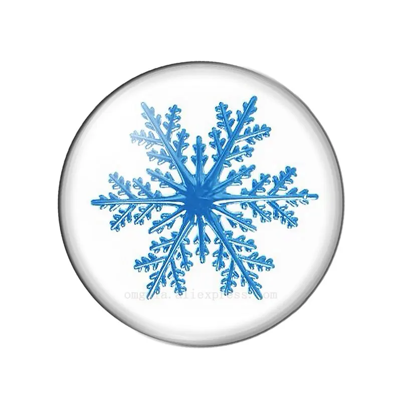 Cute Winter Snowflake Art Patterns 10mm/ 12mm/14mm/18mm/20mm/25mm Round photo glass cabochon demo flat back Making findings