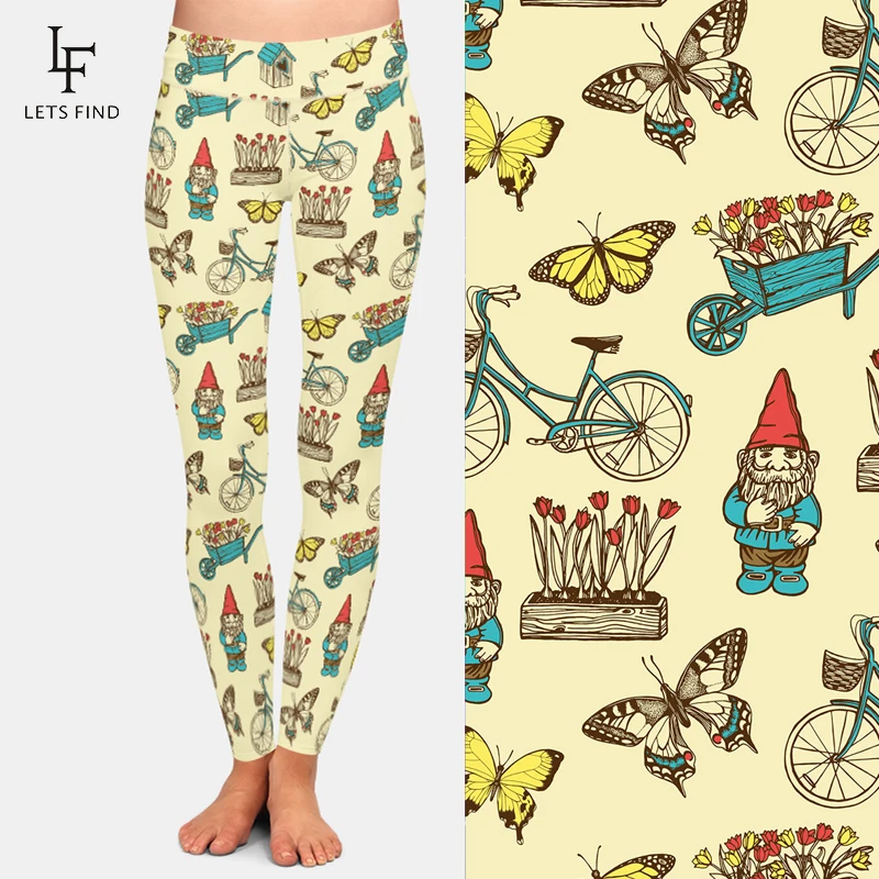 LETSFIND-leggings con estampado de seda de leche para mujer, pantalones elásticos de cintura alta hasta el tobillo, 2019