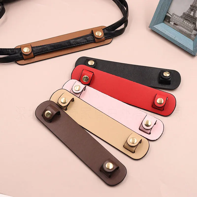 1pc Bag Strap Decompression Shoulder Rest Pads Wide PU Leather Bag Strap Shoulder Rest Handle Fixing Clips Fashion Bag Accessory