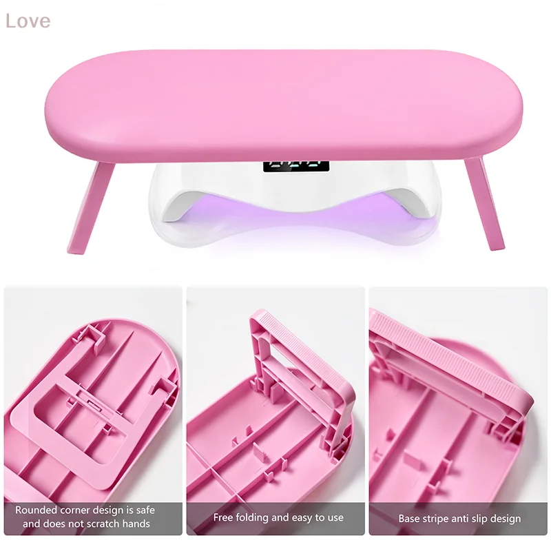 [L & P] للطي مسمار اليد مانيكير بقية حامل ذراع وسادة وسادة حامل الجدول مكتب مسند الذراع الإسفنج دعم حصيرة البولندية أداة الممارسة