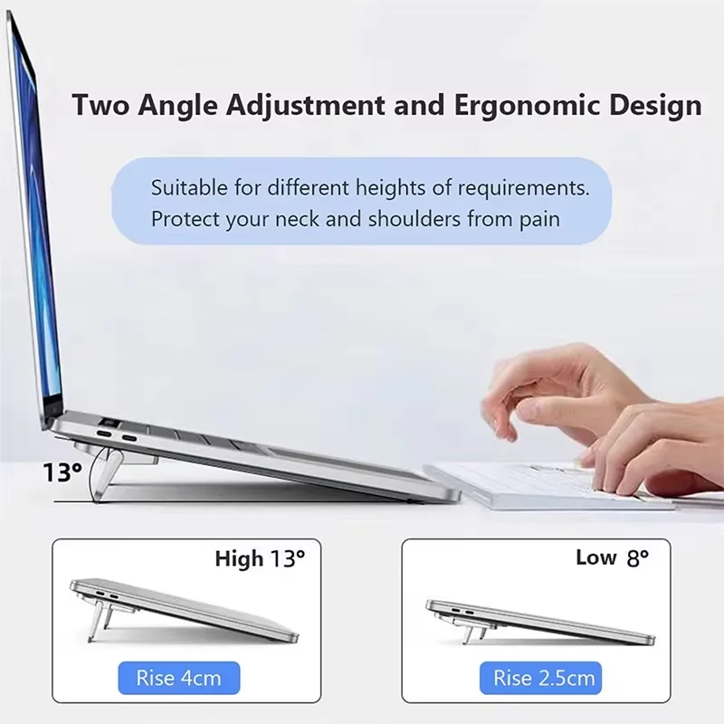Portable Invisible Laptop Stand Foldable Notebook Riser Adjustable Cooling Bracket Ergonomic Laptop Holder for Office Travel