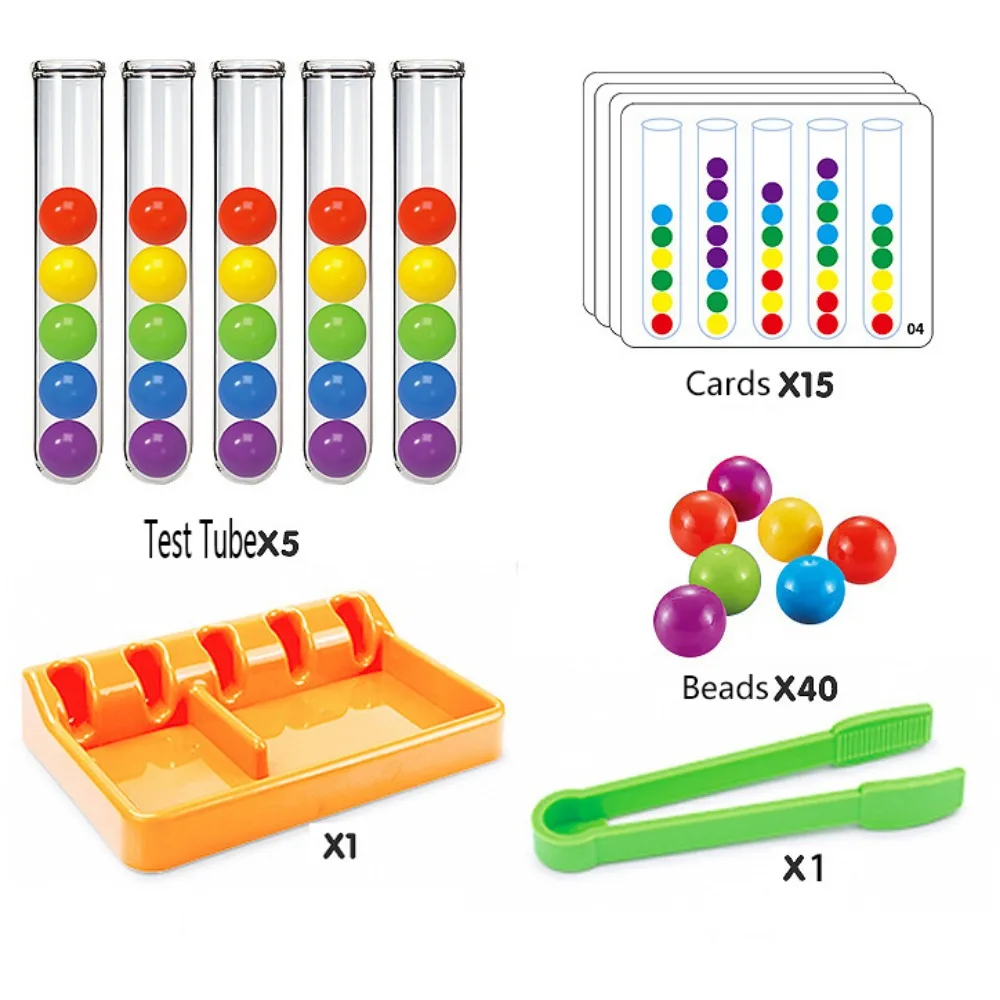 Classificazione dei colori Perline arcobaleno Clip Gioco educativo Apprendimento Puzzle Gioco da tavolo Coordinazione occhio-mano Sensoriale