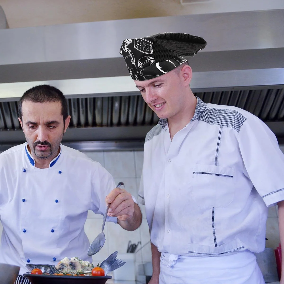 2pcs Restaurant Waiter Beret Kitchen Working Creative Chef Hat Comfortable Cooking (Cutting Tool)